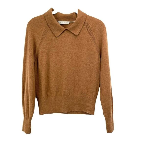 Everlane cashmere blend collared sweater top Size S caramel camel neutral‎ - Picture 2 of 10